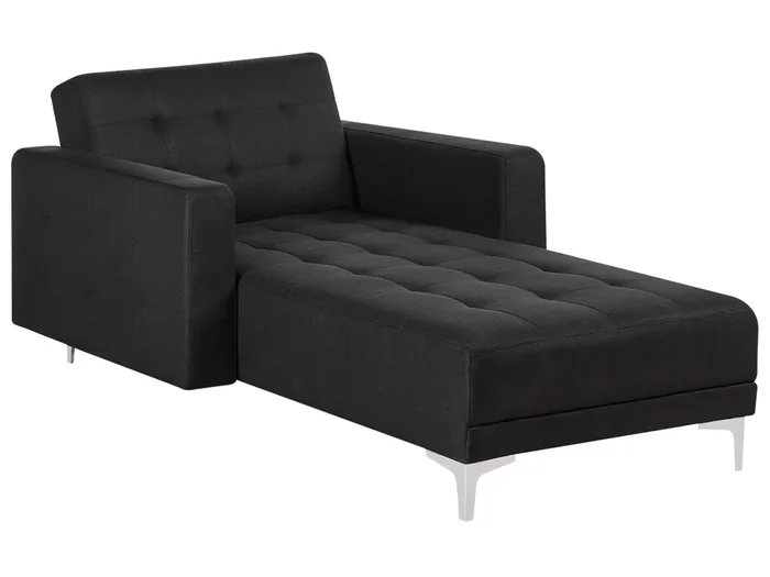 Chaise Longue ABERDEEN Fabric Graphite Grey