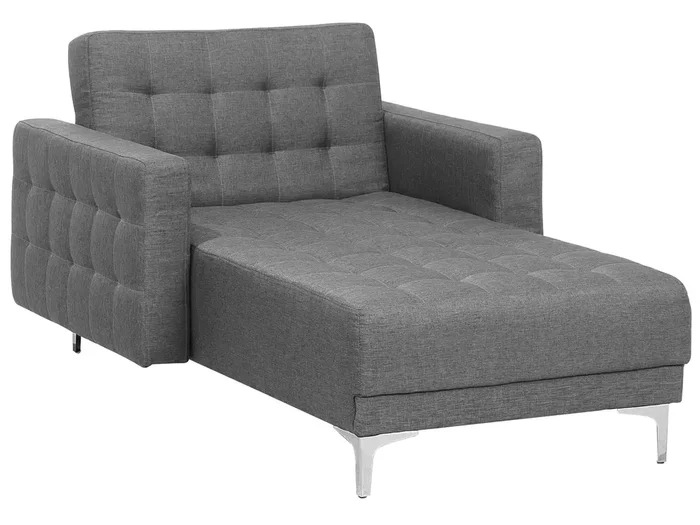 Chaise longue ABERDEEN Tela Gris claro