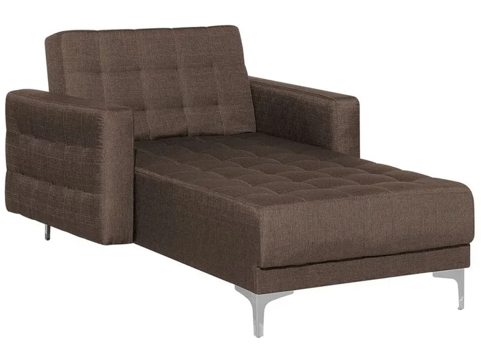Chaise longue ABERDEEN Tela Marrón oscuro