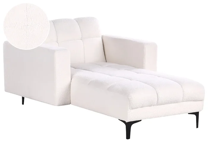 Chaise longue ALNES Bouclé Blanco