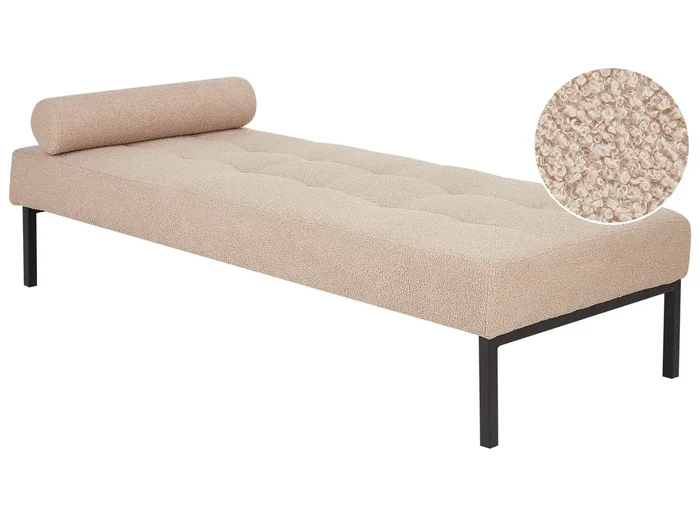 Chaise longue CHINON Bouclé Beige
