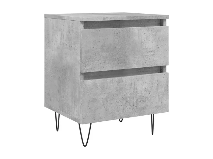 Charlie Cole Mesita de noche madera de ingeniería gris hormigón 40x35x50 cm