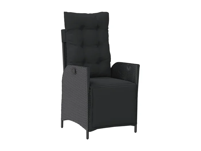 Chris David Set de muebles jardín 5 pzas con cojines ratán sintético negro