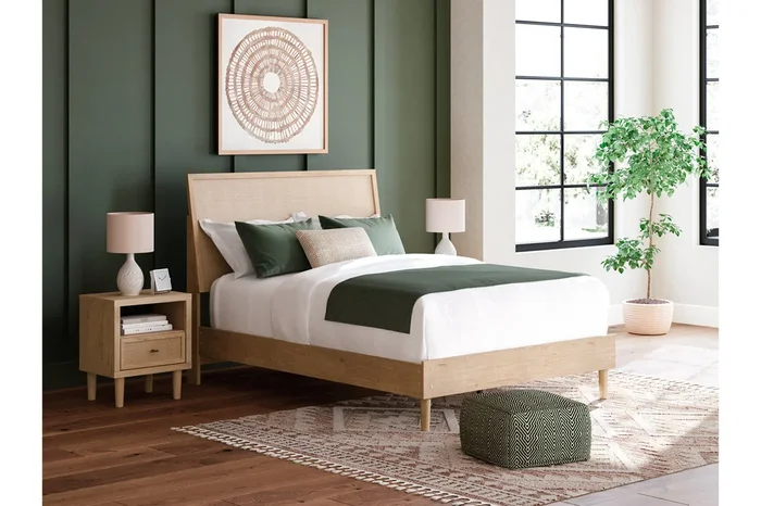 Cielden Tan Queen Platform Bed