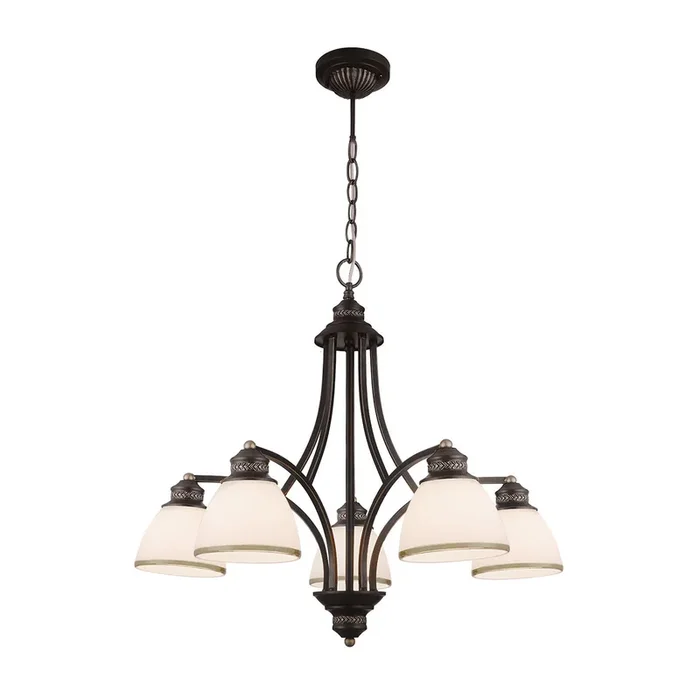 Clair – lámpara colgante de 5 luces con pantallas de cristal