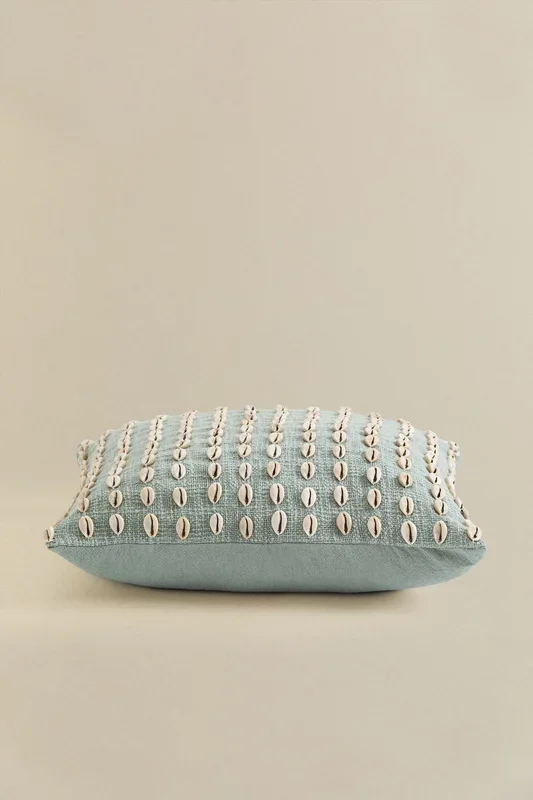 Cojín Cuadrado en Algodón (45×45 cm) Brusquel Celadón – SKLUM