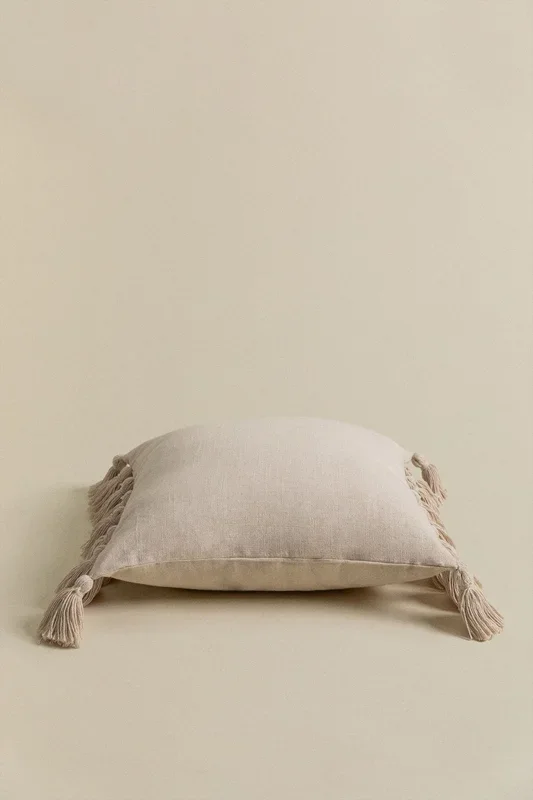 Cojín Cuadrado en Algodón (45×45 cm) Monsey Beige Lino – SKLUM