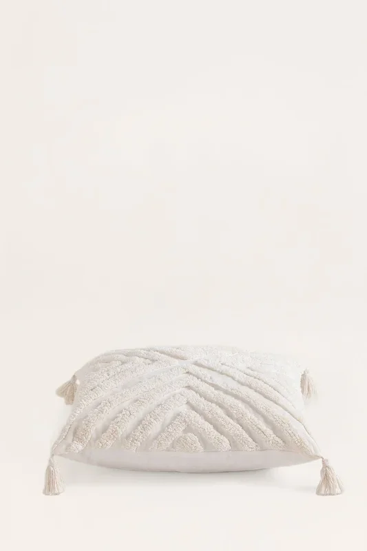 Cojín Cuadrado en Algodón (45×45 cm) Reik Blanco – SKLUM