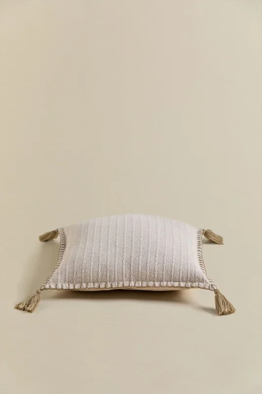 Cojín Cuadrado en Algodón y Lino (45×45 cm) Gautier Beige Lino – SKLUM