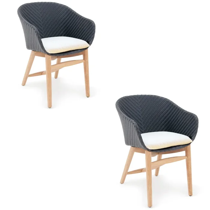 Cojín de asiento Milano Torino Juego de 2 Blanco 60x60x7cm