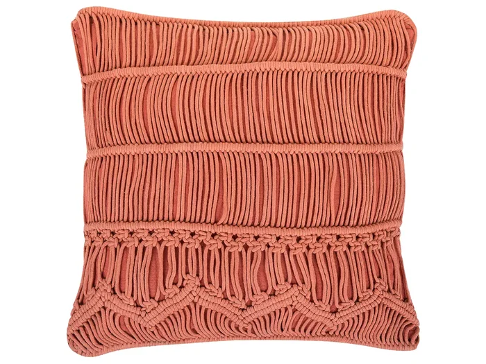 Cojín decorativo AKKOY Algodón 45 x 45 cm Naranja Patrón geométrico