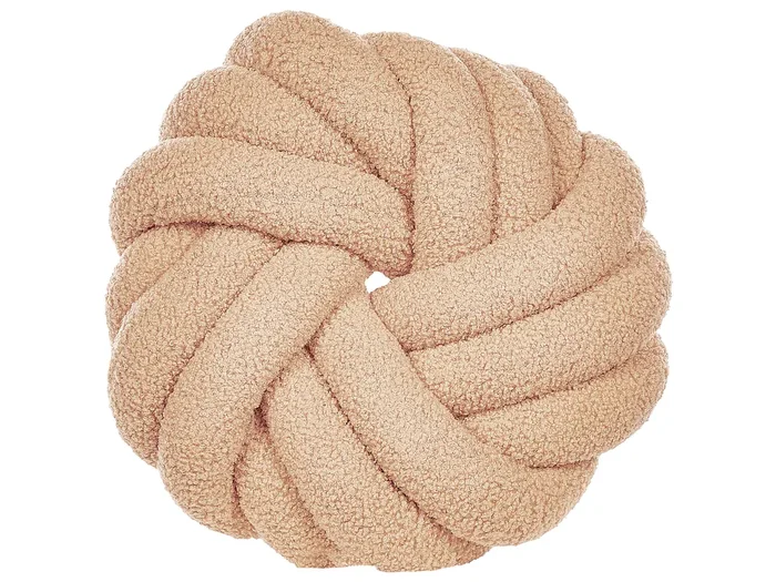 Cojín decorativo AKOLA Bouclé 31 x 31 cm Arena Liso