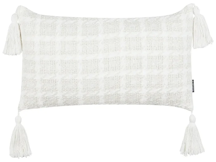 Cojín decorativo DOURIS 30 x 60 cm Beige claro A cuadros