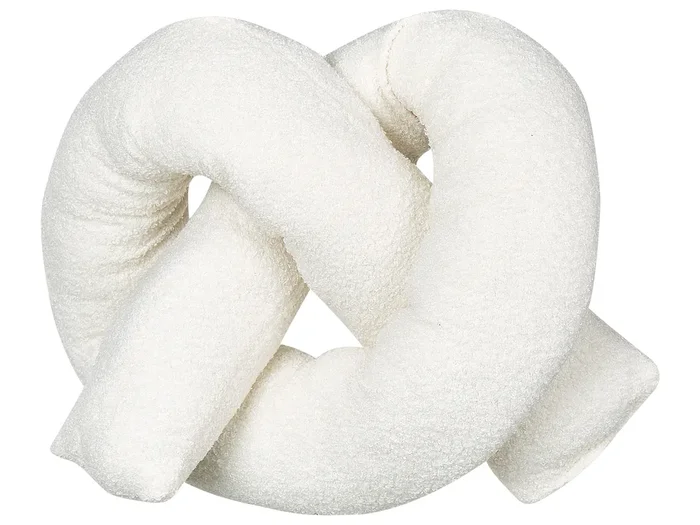 Cojín decorativo GLADIOLUS Bouclé 172 x 14 cm Blanco crema Liso