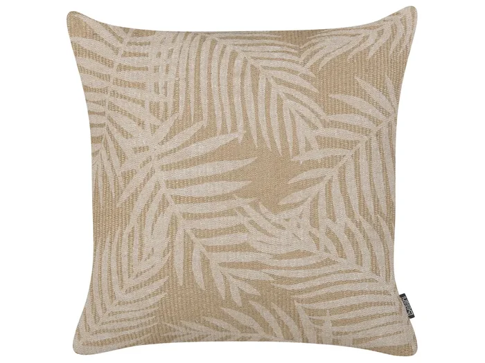 Cojín decorativo RUBUS Yute 45 x 45 cm Beige Patrón de plantas