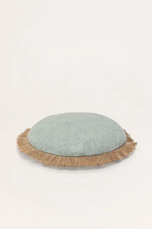 Cojín Redondo en Algodón (Ø40 cm) Paraiba Celadón – SKLUM