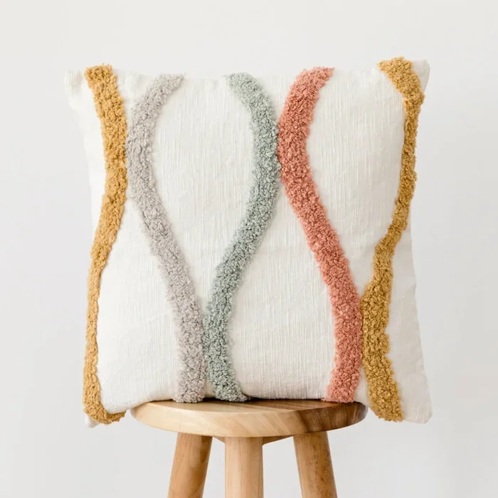 Cojín Tufted Multicolor – Kenay Home