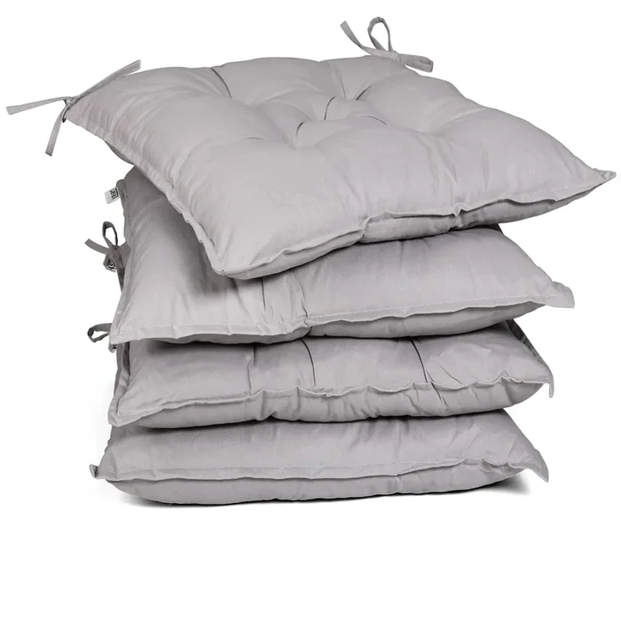 Cojines para sillas estándar jardín set de 4 gris 40x40x8cm