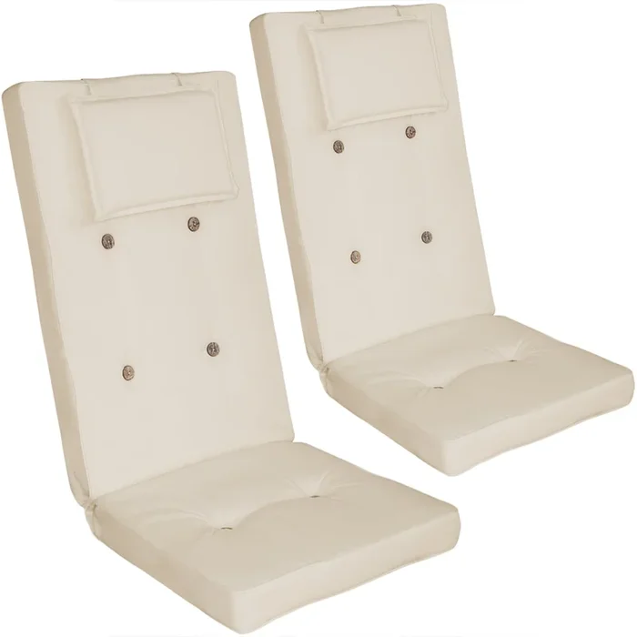 Cojines para sillas Vanamo set de 2 crema respaldo alto