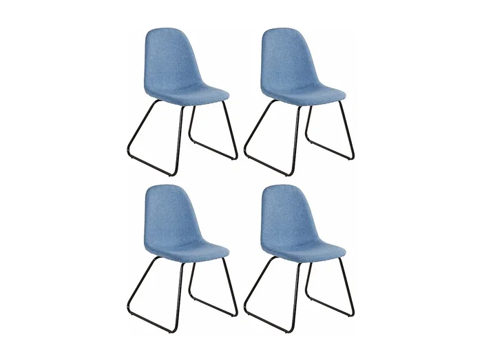 Colby Silla de comedor en tejido Jeansblue, Lote de 4