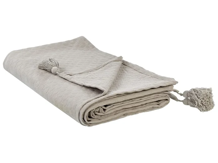 Colcha LINDULA Algodón 200 x 220 cm Gris pardo