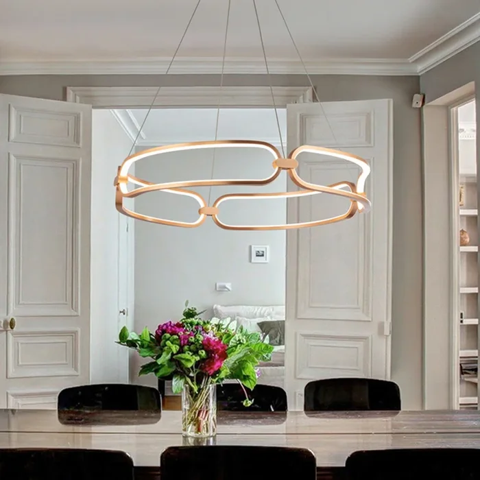 Colette Lámpara colgante LED, oro rosa