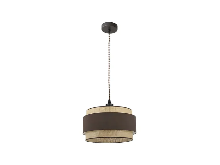 Colgante Con Pantalla De Tela Natural Modelo Kandy