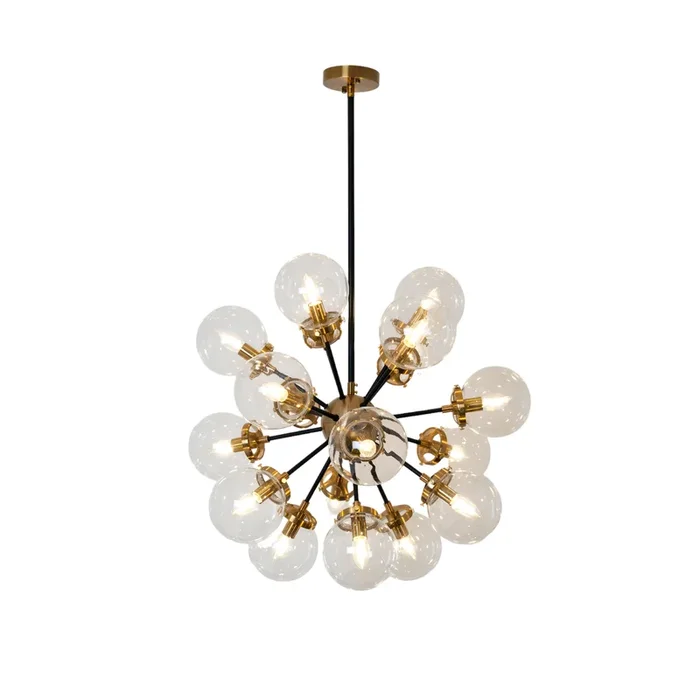 Colgante Moltiplicatore 18 luces oro/transparente