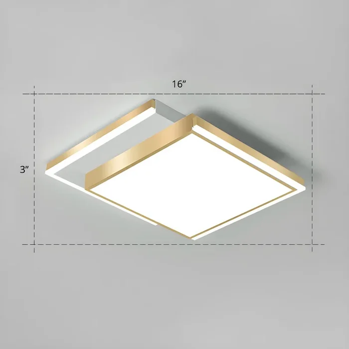 Color Dorado Luminaria de Techo Empalme de Metal LED Lámpara de Techo Empalme Modernista para Sala – 110 A 120 V Dorado 40,64 cm Blanco