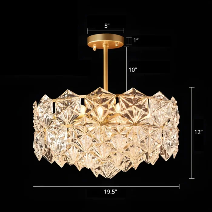 Color Dorado Luz de Araña de Metal Iluminación Colgante Contemporánea para Sala de Recepción – 110 A 120 V Dorado 49,53 cm