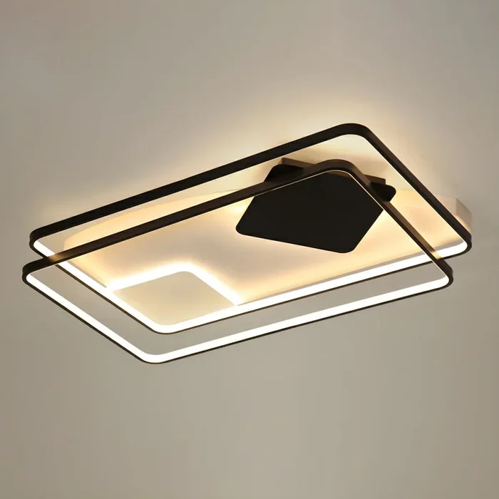 Color Negro Lámpara de Techo Empotrada de Acrílico Plafón Empalme LED Modernista para Salón – 220 A 240 V Negro 90,17 cm Tercer Gear