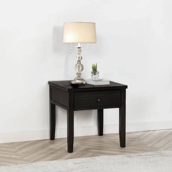Concord Distressed Java 1-Drawer Square End Table