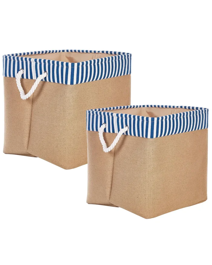 Conjunto de 2 cestas TUGUL Algodón Beige