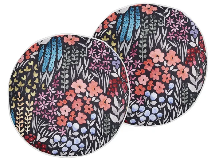Conjunto de 2 cojines de exterior CASTELARO Patrón floral 40 x 40 cm Multicolor
