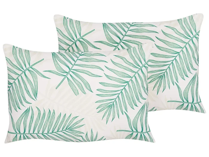 Conjunto de 2 cojines de exterior POGGIO Patrón de plantas 40 x 60 cm Verde