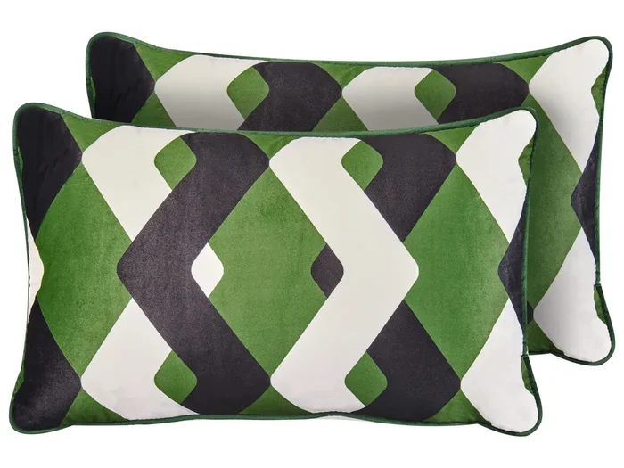 Conjunto de 2 cojines de exterior SWAY Patrón geométrico 30 x 50 cm Multicolor