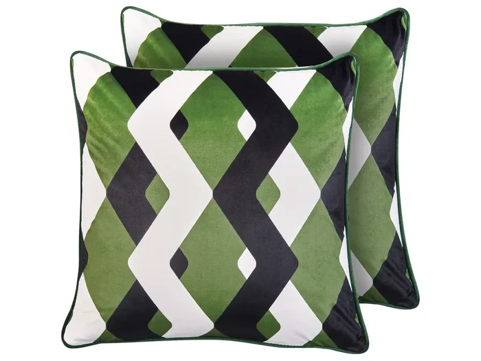 Conjunto de 2 cojines de exterior SWAY Patrón geométrico 45 x 45 cm Multicolor