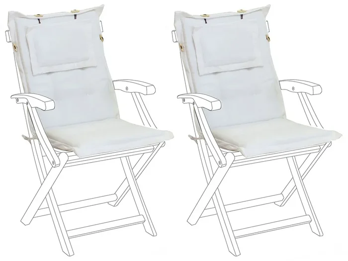 Conjunto de 2 cojines de respaldo/asiento MAUI 40 x 54 cm Blanco crema