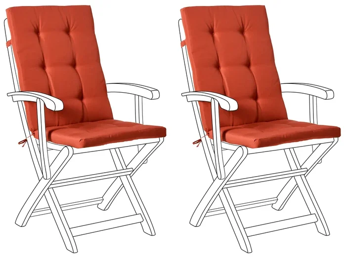Conjunto de 2 cojines de respaldo/asiento MAUI PREMIUM Rojo