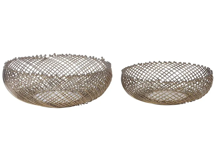 Conjunto de 2 cuencos decorativos BALIUNG Metal Dorado