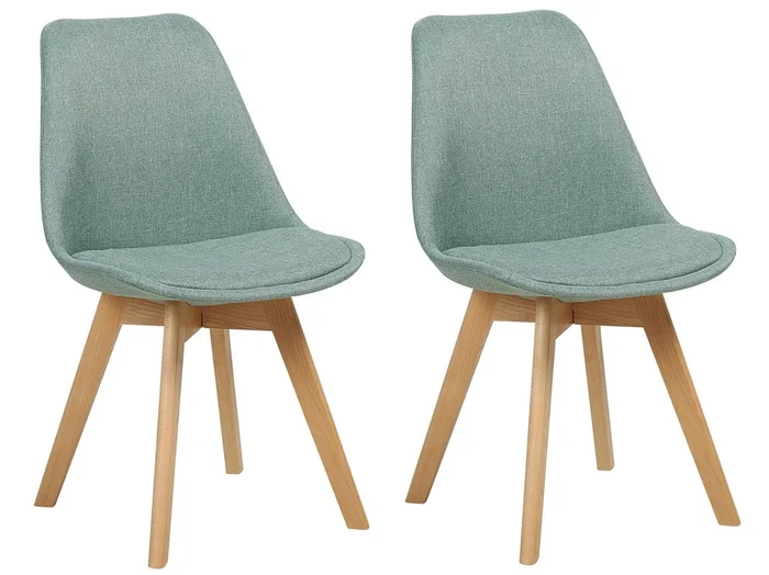 Conjunto de 2 sillas de comedor DAKOTA II Tela Verde menta