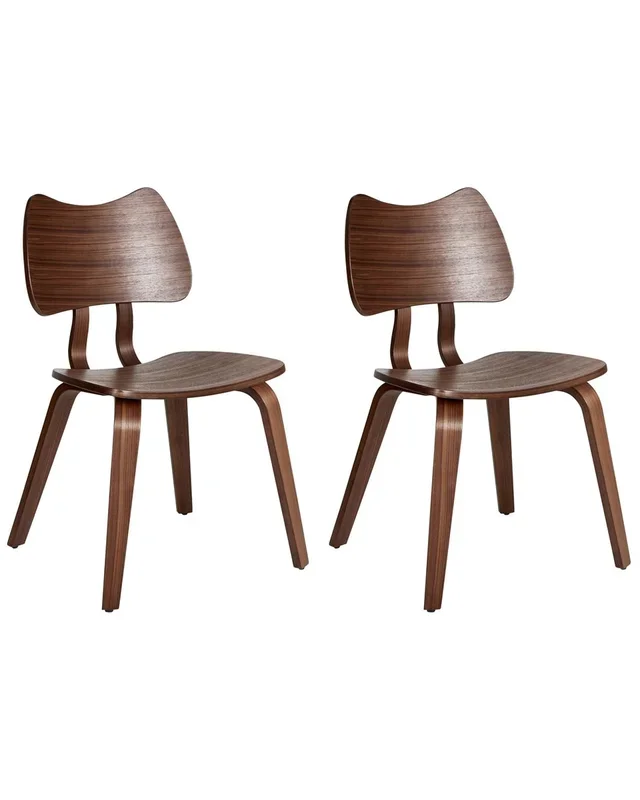 Conjunto de 2 sillas de comedor DIANA Madera Marrón oscuro