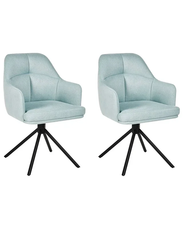 Conjunto de 2 sillas de comedor giratoria MIRA Verde menta