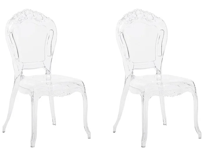 Conjunto de 2 sillas de comedor VERMONT Transparente