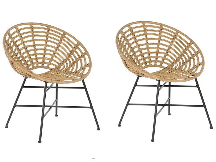 Conjunto de 2 sillas de jardín ACERRA Marrón claro