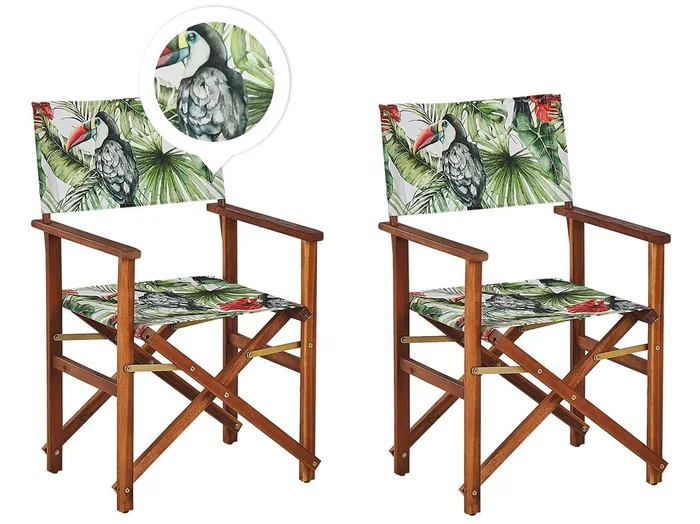 Conjunto de 2 sillas de jardín CINE Madera de acacia Verde