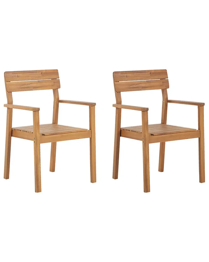 Conjunto de 2 sillas de jardín FORNELLI Madera de acacia Marrón