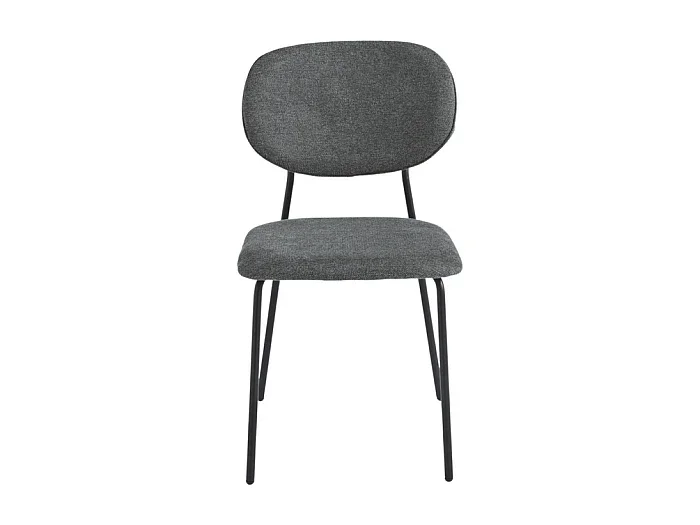 Conjunto de 2 sillas modernas antracita «Nika» con revestimiento de tela y estructura de metal cm 48×54 86h