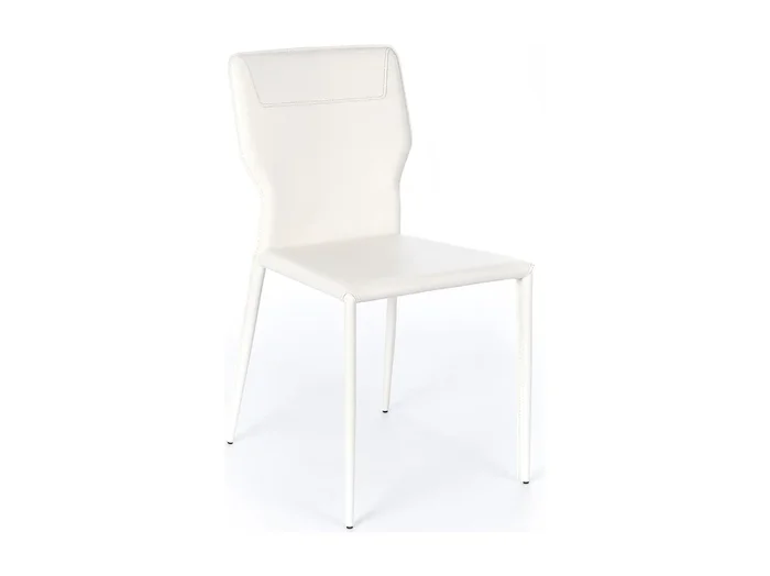 Conjunto de 2 sillas modernas «Quito» de piel sintética blanca con patas de metal cm 44×56 86,5h