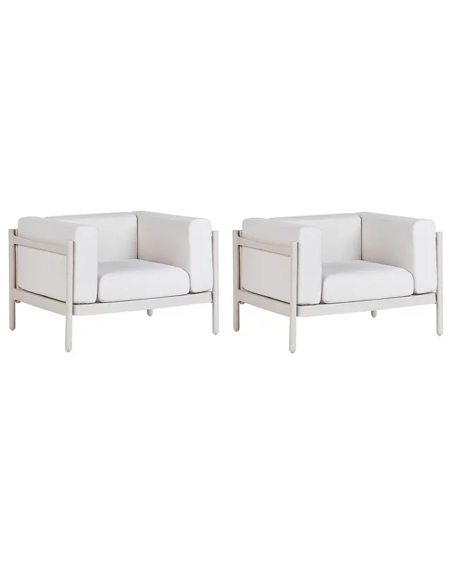 Conjunto de 2 sillones de jardín FERRETTI Beige claro